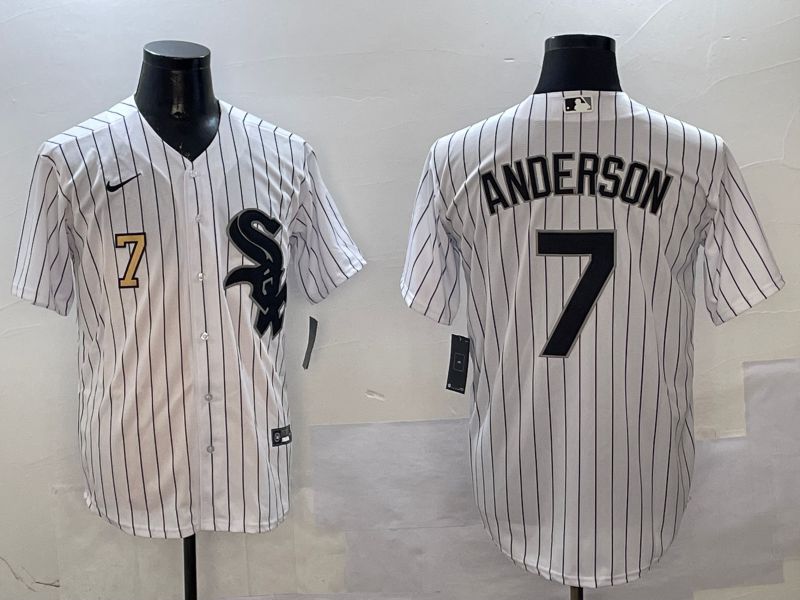 Men Chicago White Sox #7 Anderson White Stripe Game 2025 Nike MLB Jersey style 4->chicago white sox->MLB Jersey